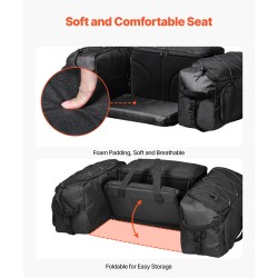 ATV-takatelineen säilytyslaukku 74 l 600D Oxford kangas musta