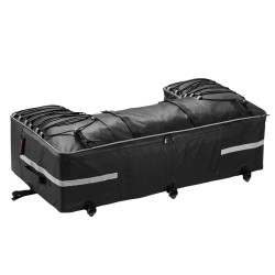 Takalaukku 60 litrainen mönkijään selkänojalla 600D oxford kankaasta musta