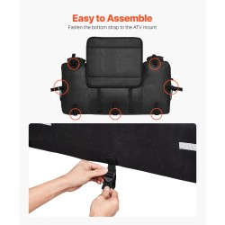 Takalaukku 60-litrainen mönkijään selkänojalla 600D oxford-kankaasta musta