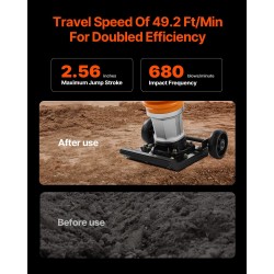 Maantiivistäjä bensiinikäyttöinen 6,5 hv 26 tuuman tiivistyssyvyys