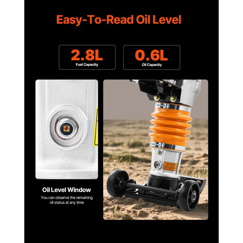 Maantiivistäjä bensiinikäyttöinen 6,5 hv 26 tuuman tiivistyssyvyys