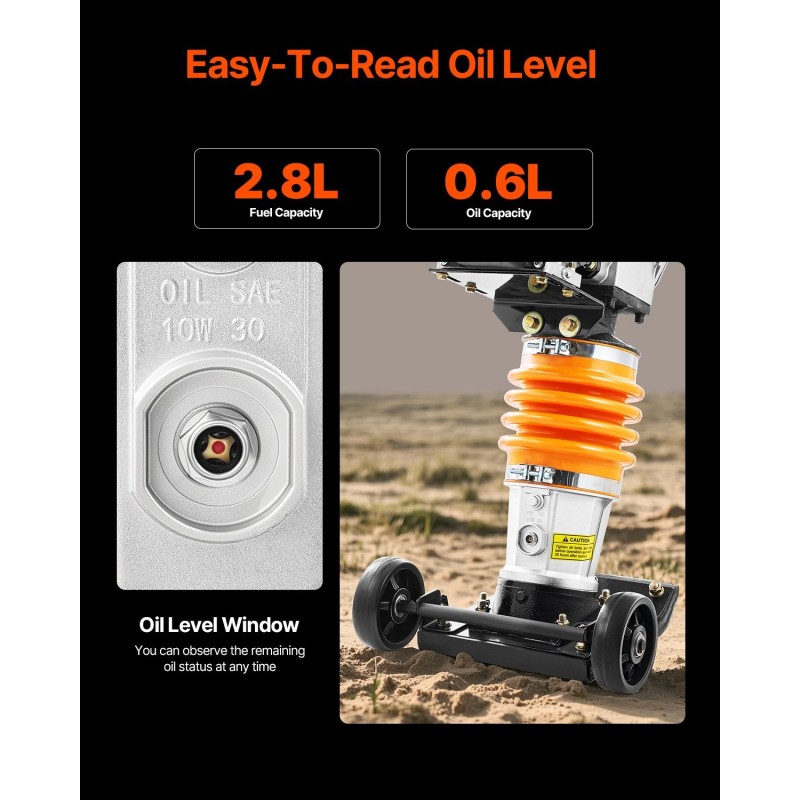 Täryjyrsin 6,5 hevosvoiman bensiinimoottorilla 26 tuuman tiivistyssyvyys