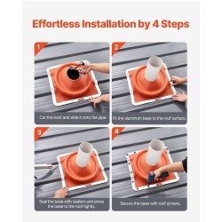 Kattoläpivientikumi silikonista 0,6 mm alumiinipohjalla 170–355 mm 2 kpl savupiipuille