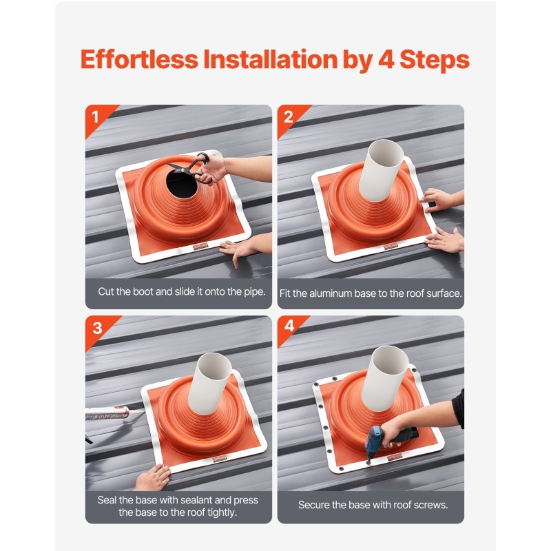 Kattoläpivientikumi silikonista 0,6 mm alumiinipohjalla 170–355 mm 2 kpl savupiipuille