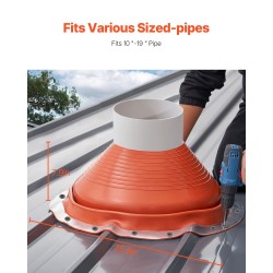 Katon putkiläpivienti silikoninen yläosa alumiinipohja 254–483 mm 1 kpl