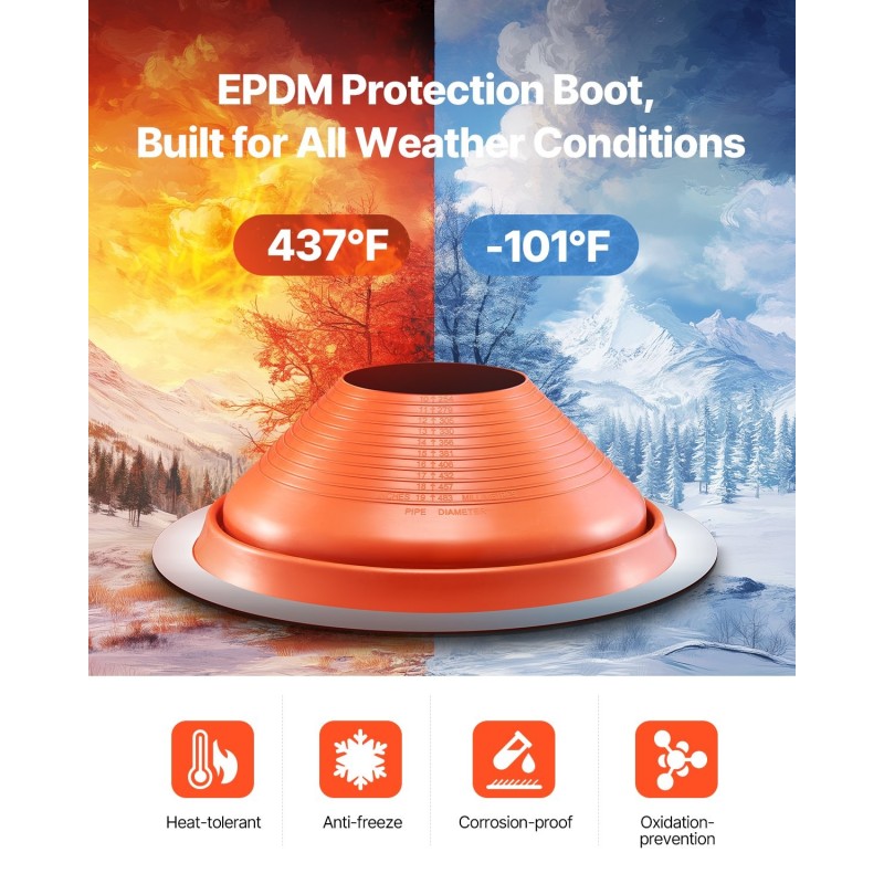 Katon putkiläpivienti silikoninen yläosa alumiinipohja 254–483 mm 1 kpl