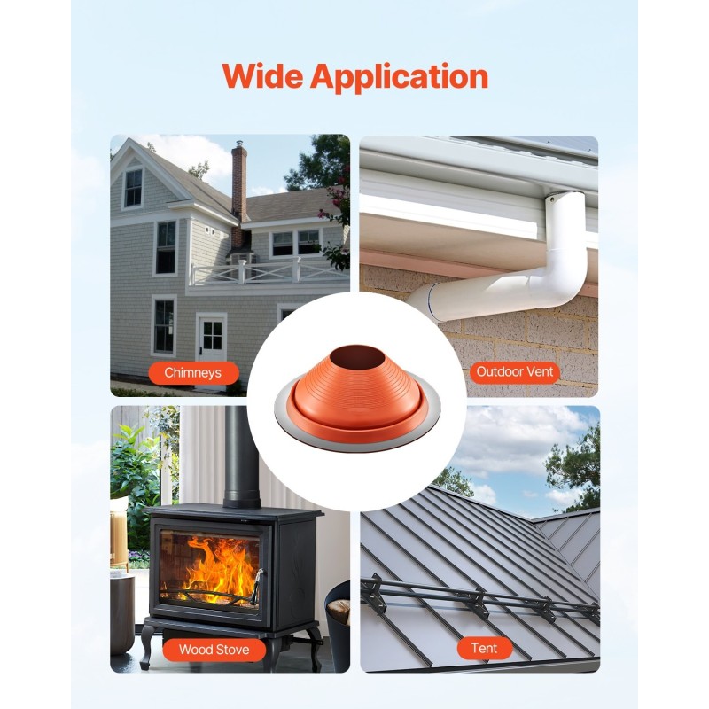 Katon putkiläpivienti silikoninen yläosa alumiinipohja 254–483 mm 1 kpl