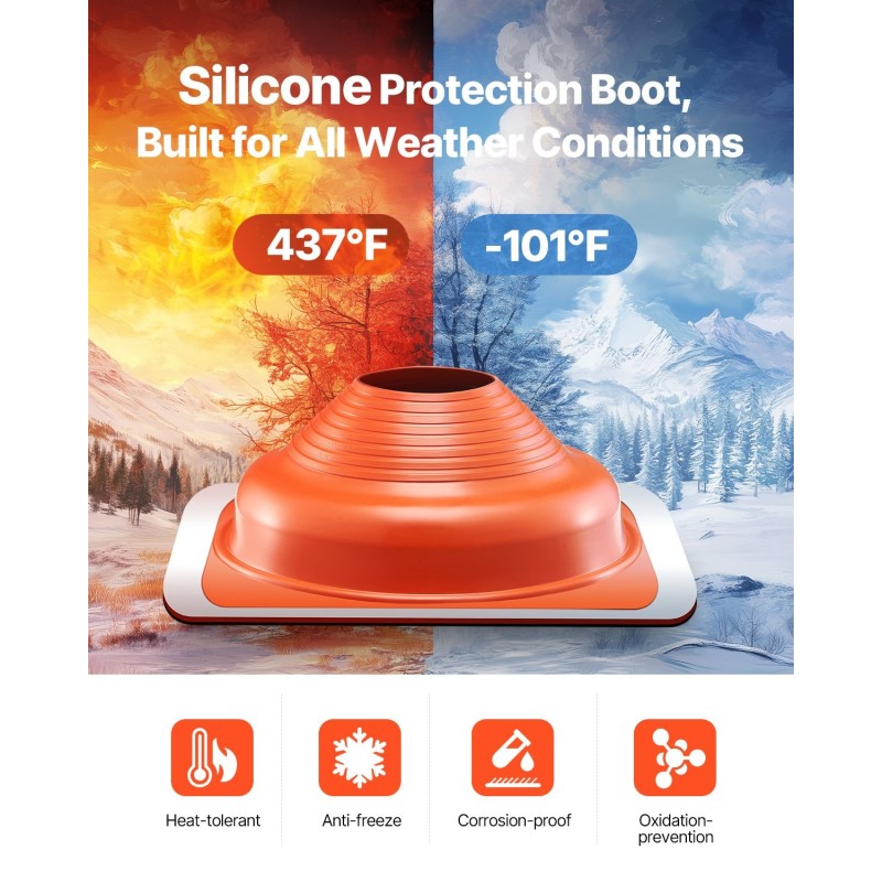 Kattoläpivientikumi silikonisuoja alumiinipohjalla 160–300 mm 2 kpl