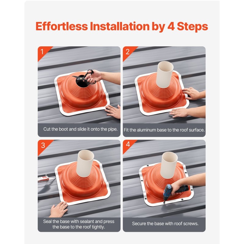 Kattoläpivientikumi silikonisuoja alumiinipohjalla 160–300 mm 2 kpl