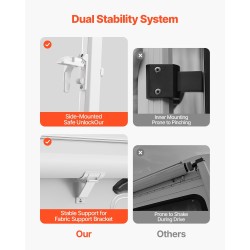 Matkailuauton käsikäyttöinen markiisi 18 jalkaa alumiiniseosrunko liukuvärjätty sininen