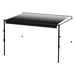 Matkailuautoihin ja perävaunuille käsikäyttöinen markiisi alumiiniseosrunko neljätoista jalkaa liukuvärinen musta