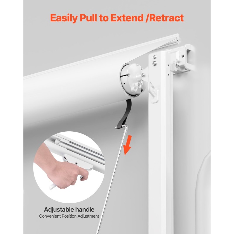 Manuaalinen 15' ulosvedettävä alumiiniseoksinen markiisi matkailuautoihin ja perävaunuihin