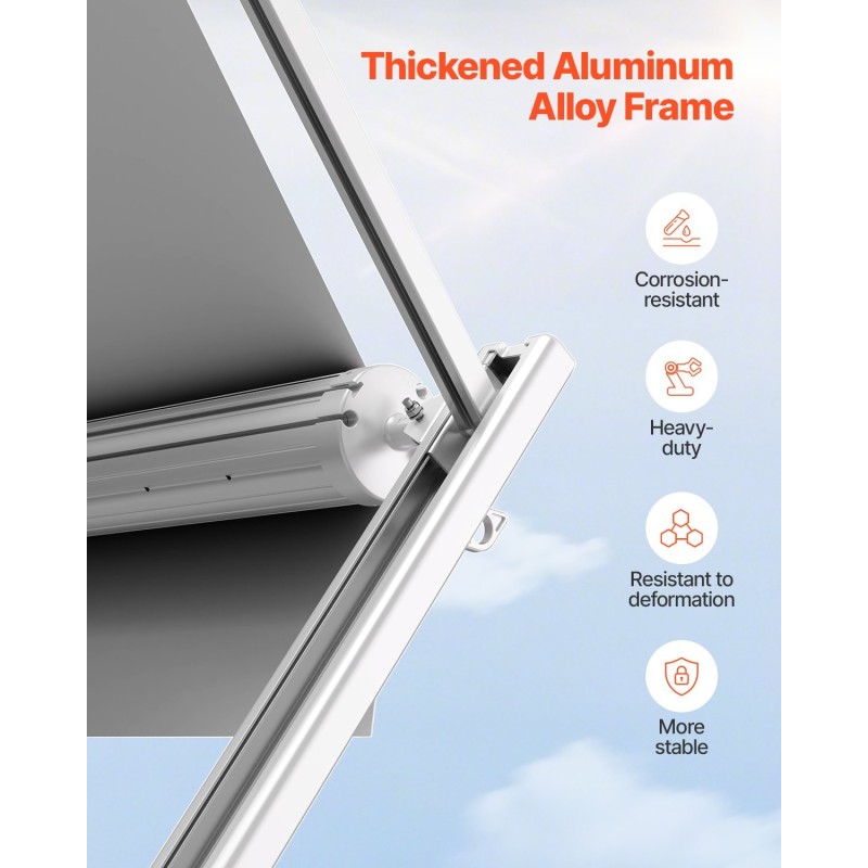 Manuaalinen 15' ulosvedettävä alumiiniseoksinen markiisi matkailuautoihin ja perävaunuihin