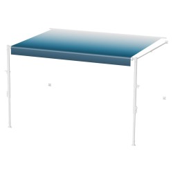 Markiisi 18-jalkainen alumiiniseosrunko manuaalinen sisäänvedettävä matkailuautoihin ja perävaunuihin liukuvärjätty sininen