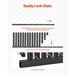 Alalukittavat yksiseinäiset aitasäleet korkeatiheyksinen polyeteeni 1740 mm 82 kpl musta