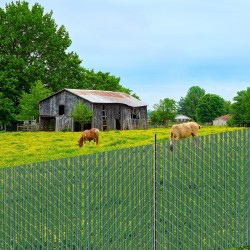 Yksiseinäiset ketjuaitasäleet korkeatiheyksinen HDPE-muovi vihreät 82 sälettä 3 kanavaa 122 cm aitoihin