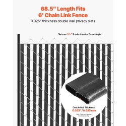 Ketjuaidan näkösuojalistat HDPE-muovi 1740 mm kaksoisrakenne 82 kpl musta