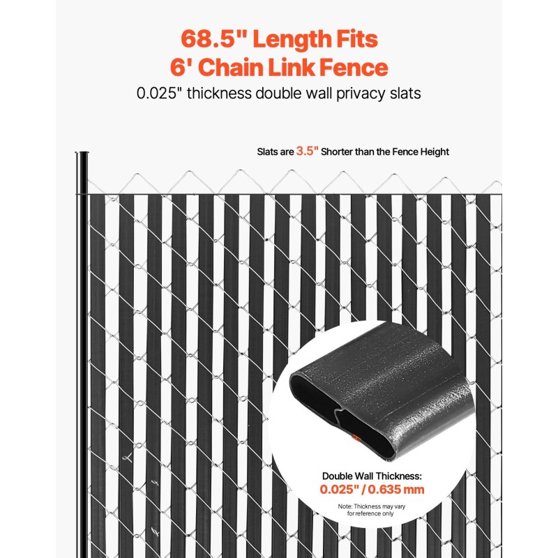 Ketjuaidan näkösuojalistat HDPE-muovi 1740 mm kaksoisrakenne 82 kpl musta