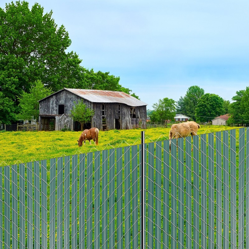 Yksityisyyssäleet kaksiseinäiset 1130 mm HDPE 82 kpl 3 kiskoa 4 jalan ketjuaitaan