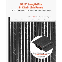 Ketjuaidan kaksiseinäiset mustat HDPE-muoviset suojalistat 2350 mm 82 kpl