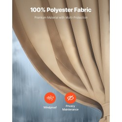 Paviljongin sivuverhosarja 4-paneelinen vedenpitävä 100% polyesteri khaki 282,5x342,5x221,5cm