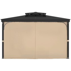 Paviljongin sivuverhosarja 4-paneelinen vedenpitävä 100% polyesteri khaki 282,5x342,5x221,5cm