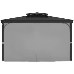 Paviljongin sivuverhot 100 % polyesteri 160gsm 283x340x203 cm harmaa 4 paneelia ulkokäyttöön