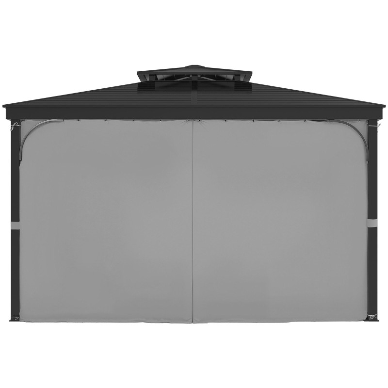 Paviljonkiverho polyesteri vedenpitävä ulkokäyttöön 284x284x211 cm neljä paneelia