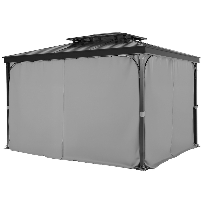 Paviljonkiverho polyesteri vedenpitävä ulkokäyttöön 284x284x211 cm neljä paneelia