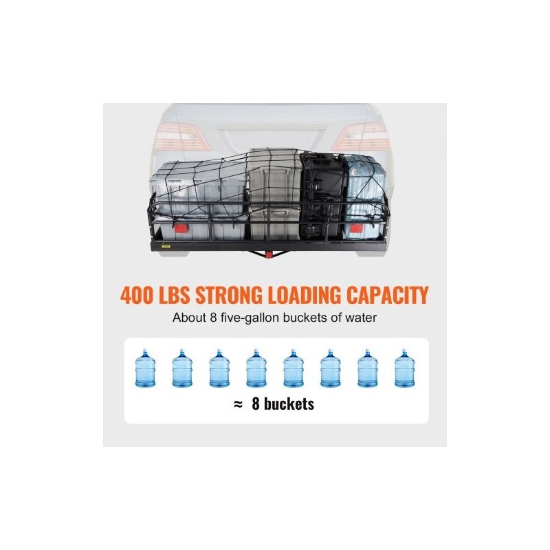 Teräksinen taitettava vetokoukkuun kiinnitettävä tavarakori sopii 2 tuuman vastaanottimeen