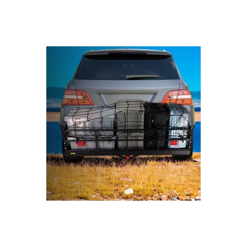 Teräksinen taitettava vetokoukkuun kiinnitettävä tavarakori sopii 2 tuuman vastaanottimeen