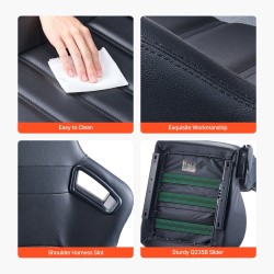 Kilpaistuimet PVC-nahkaverhoilulla 2 kpl etuistuimeksi säädettävällä selkänojalla