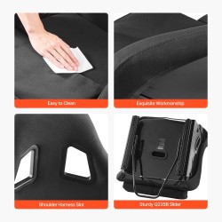 Kilpaistuin veluuripinnalla 3D-ergonominen korkeatiheyksinen vaahto yleismallinen etuistuin 1 kpl