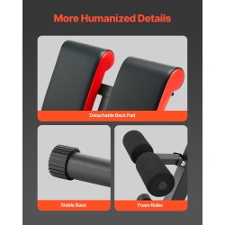 Harjoituspenkki säädettävä taitettava hiiliteräs 150 kg kantavuus musta punainen