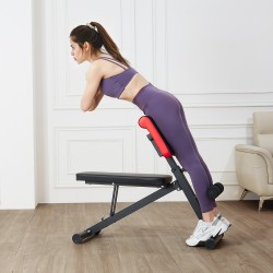 Harjoituspenkki säädettävä taitettava hiiliteräs 150 kg kantavuus musta punainen