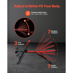 Säädettävä monitoiminen harjoituspenkki hiiliteräs musta ja punainen roomalainen tuoli