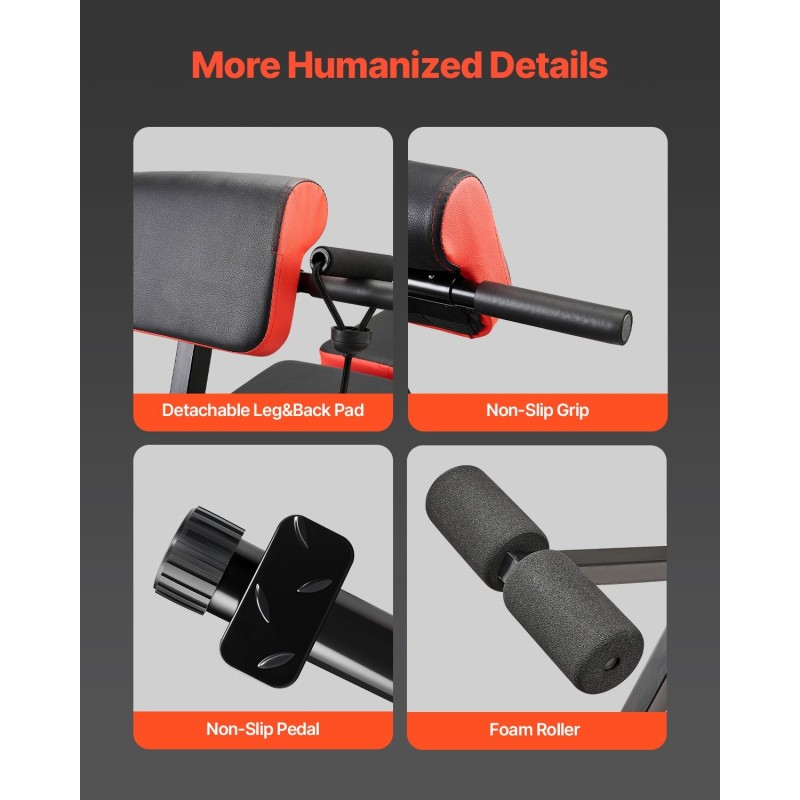 Säädettävä monitoiminen harjoituspenkki hiiliteräs musta ja punainen roomalainen tuoli