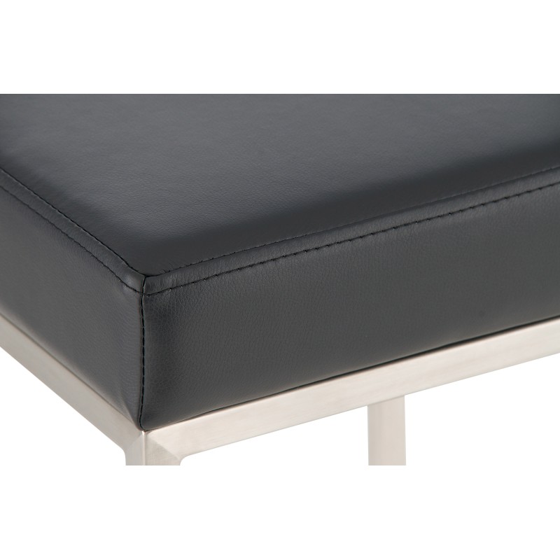 2 kpl montreal 85 baarijakkaraa keinonahkaistuimella, musta/valkoinen metalli