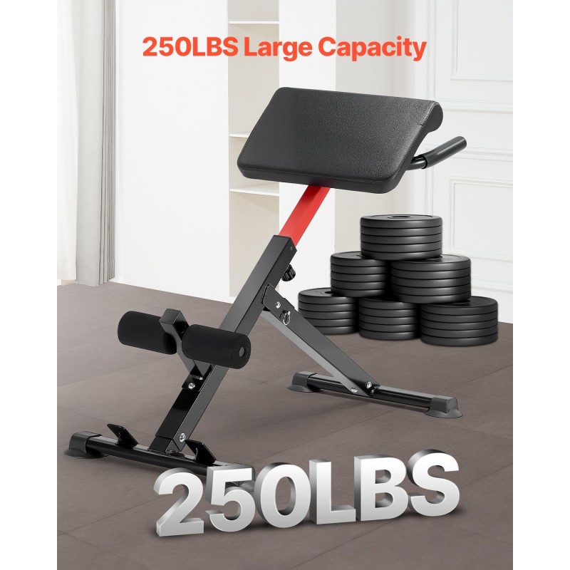 Selänojennuspenkki säädettävä kokoon taitettava hiiliteräs kantavuus 113 kiloa musta