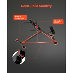 Selänojennuspenkki säädettävä kokoon taitettava hiiliteräs kantavuus 113 kiloa musta