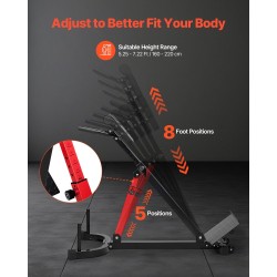 Roomalainen selkäpenkki säädettävä hiiliteräksinen taitettava 158 kg kuormankesto musta punainen kuljetuspyörillä