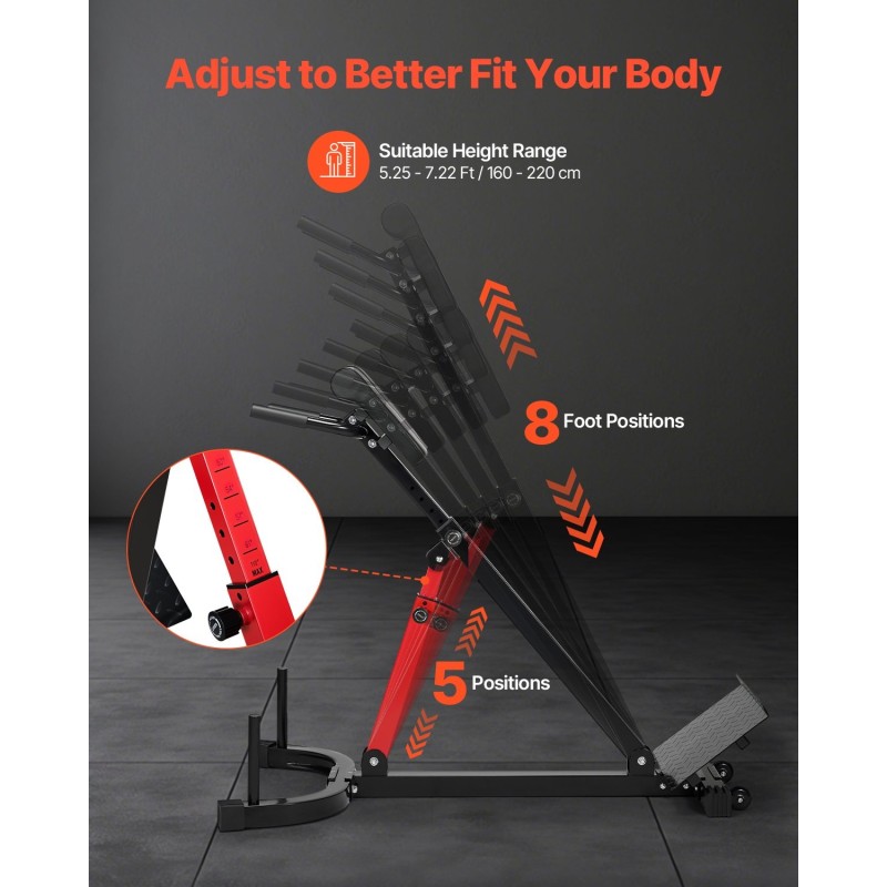 Roomalainen selkäpenkki säädettävä hiiliteräksinen taitettava 158 kg kuormankesto musta punainen kuljetuspyörillä