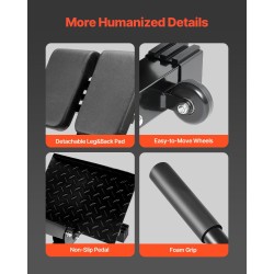 Roomalainen selkäpenkki säädettävä hiiliteräksinen taitettava 158 kg kuormankesto musta punainen kuljetuspyörillä