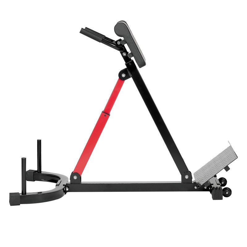 Roomalainen selkäpenkki säädettävä hiiliteräksinen taitettava 158 kg kuormankesto musta punainen kuljetuspyörillä