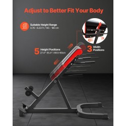 Säädettävä roomalainen selkäpenkki hiiliteräs 136 kg kantavuus kotikäyttöön