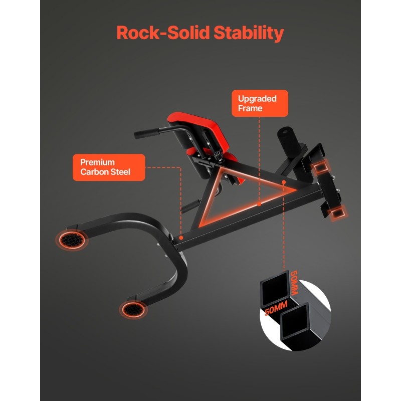 Säädettävä roomalainen selkäpenkki hiiliteräs 136 kg kantavuus kotikäyttöön