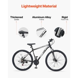 Maastopyörä alumiiniseosrunko 29 tuuman renkailla 21 vaihdetta etujousitus kaksoislevyjarrut