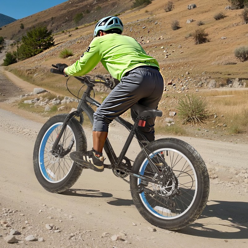 20-tuumainen maastopyörä korkean hiilipitoisuuden teräsrunko leveät renkaat 7-vaihteinen vääntövaihde kaksoislevyjarrut