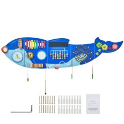 Seinälle kiinnitettävä puuhapaneeli 12 aktiviteettia 3–12-vuotiaille