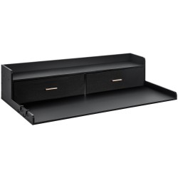 Työtaso pesukoneen päälle P2 lastulevy 15 mm 137x70 cm musta kaksi vetolaatikkoa